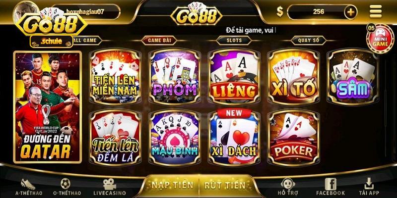 Đa dạng các trò chơi hấp dẫn chỉ có tại Go88 hit